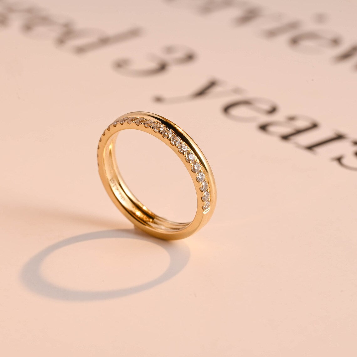 Moissanite wedding band