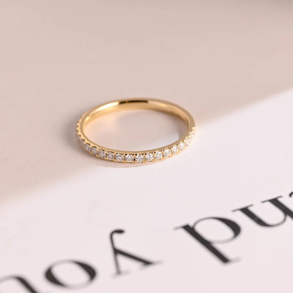 Stackable moissanite ring