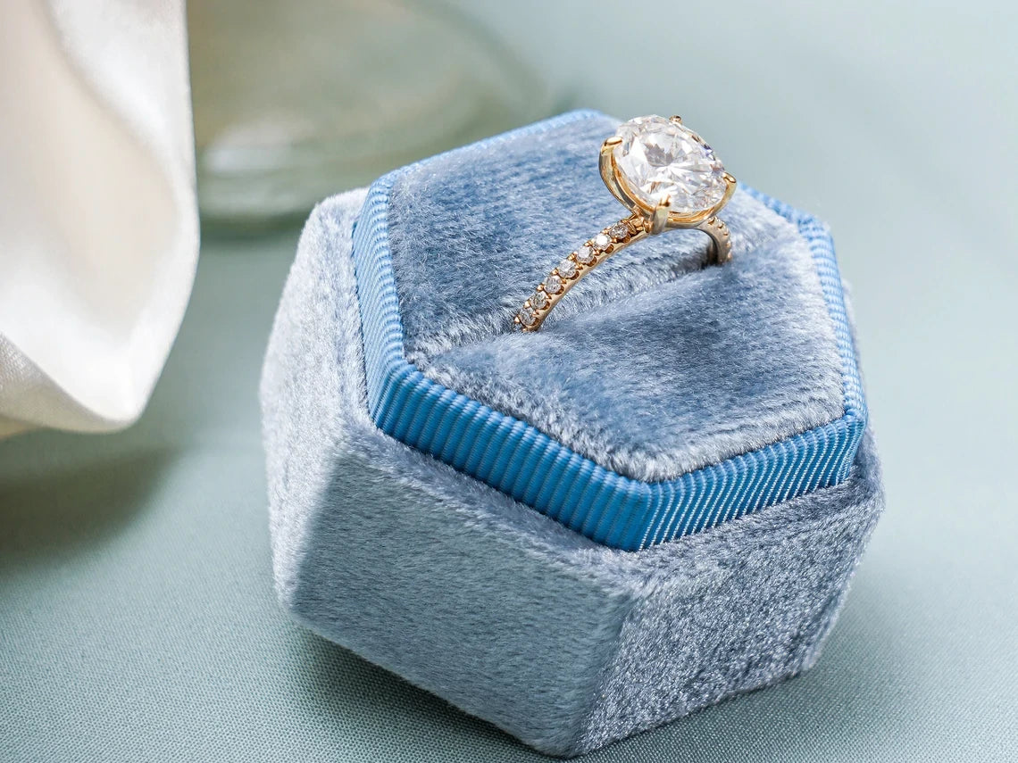 oval diamond alternative | pave band moissanite ring | oval promise ring
