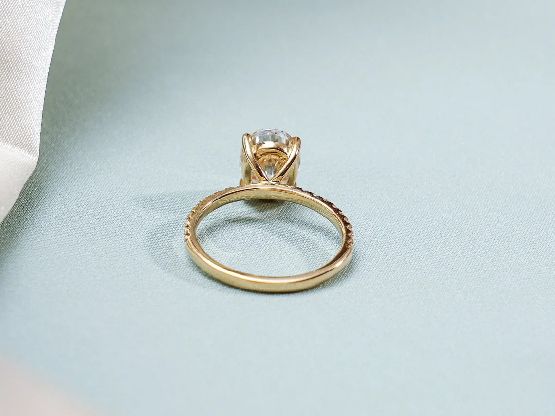 moissanite wedding ring | conflict free engagement | handmade ring
