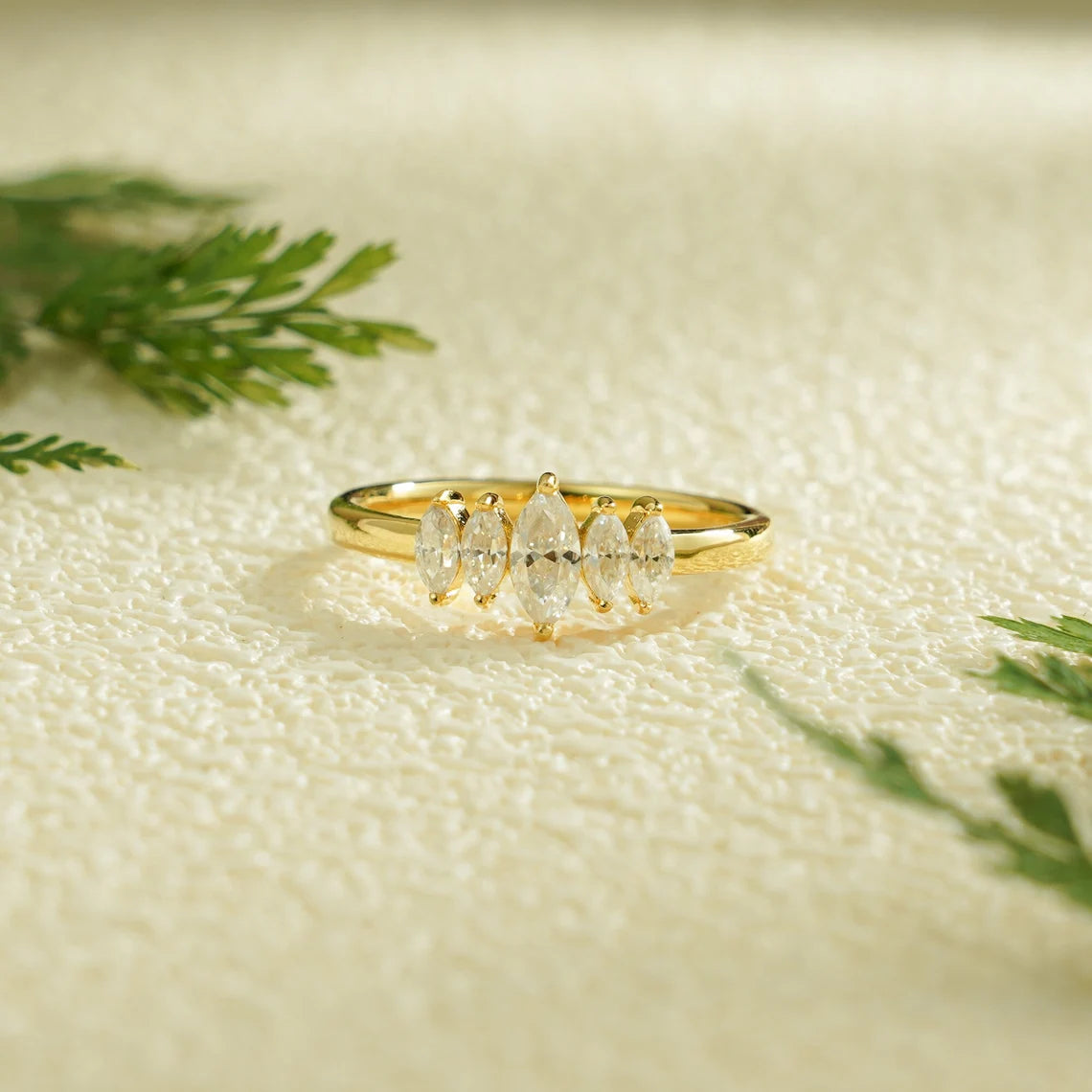 Five stone moissanite band