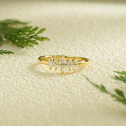 Five stone moissanite band