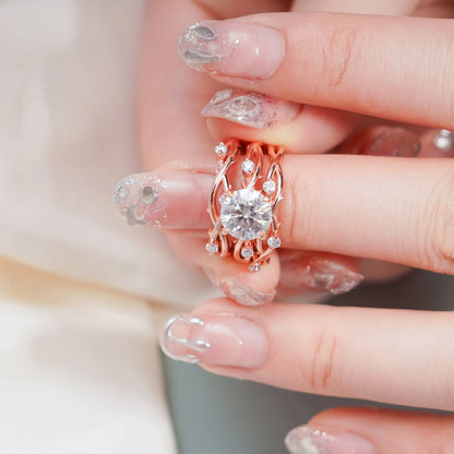 Crossover shank engagement ring