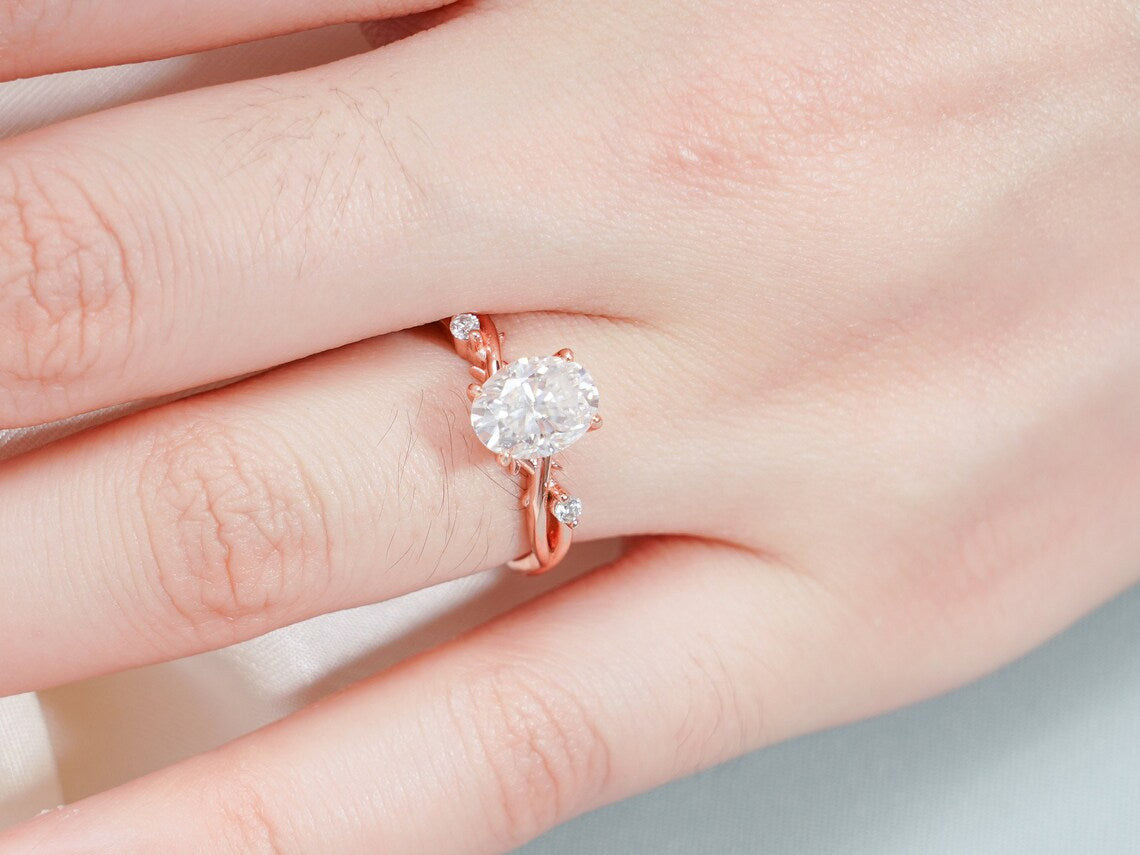 Crossover Shank Moissanite Ring