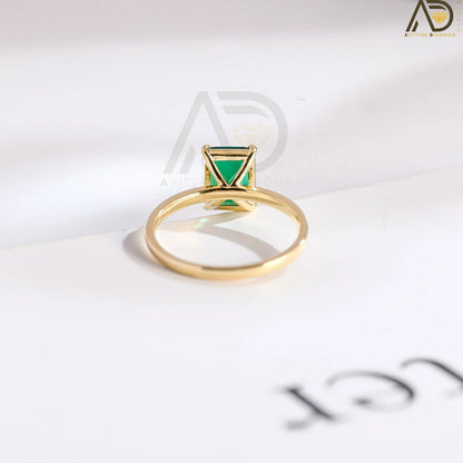 10K Gold Emerald Ring | 14K Gold Engagement Ring | 18K Gold Emerald Jewelry 