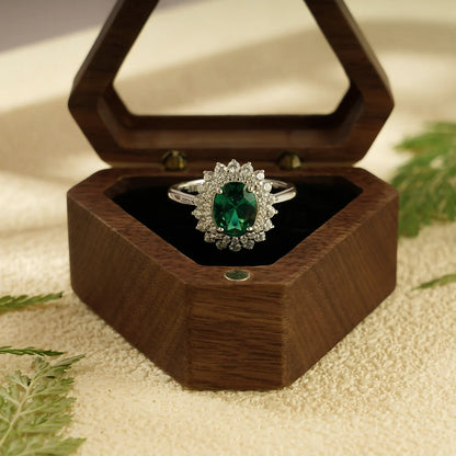 green moissanite ring 