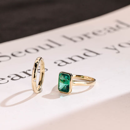 Unique moissanite bridal ring set