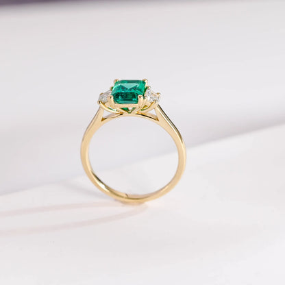 Trapezoid side stone ring