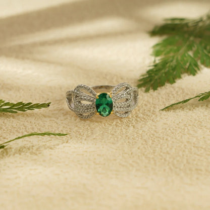 green solitaire moissanite 