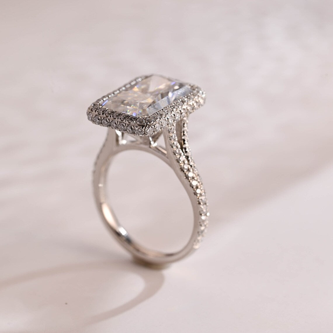 Half eternity pave ring
