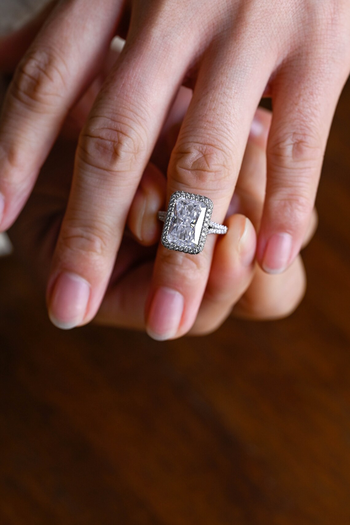 Double halo engagement ring