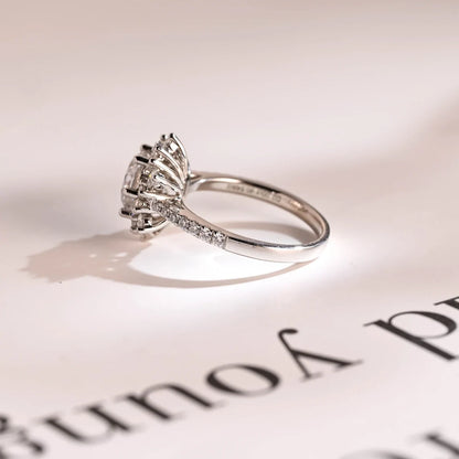 Gift for Women Jewelry | Solid Gold Ring Gift | Flower Moissanite


