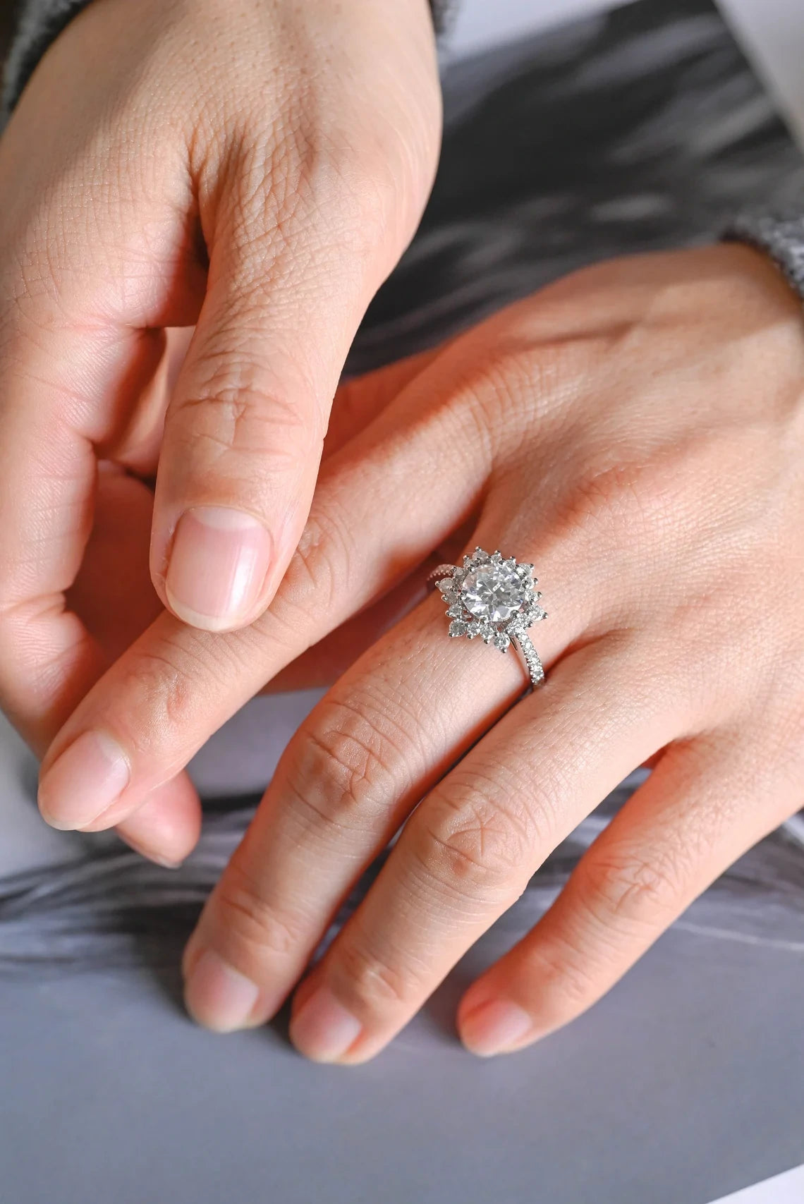 Half Eternity Ring for Her | Moissanite Solid Gold | Romantic Ring

