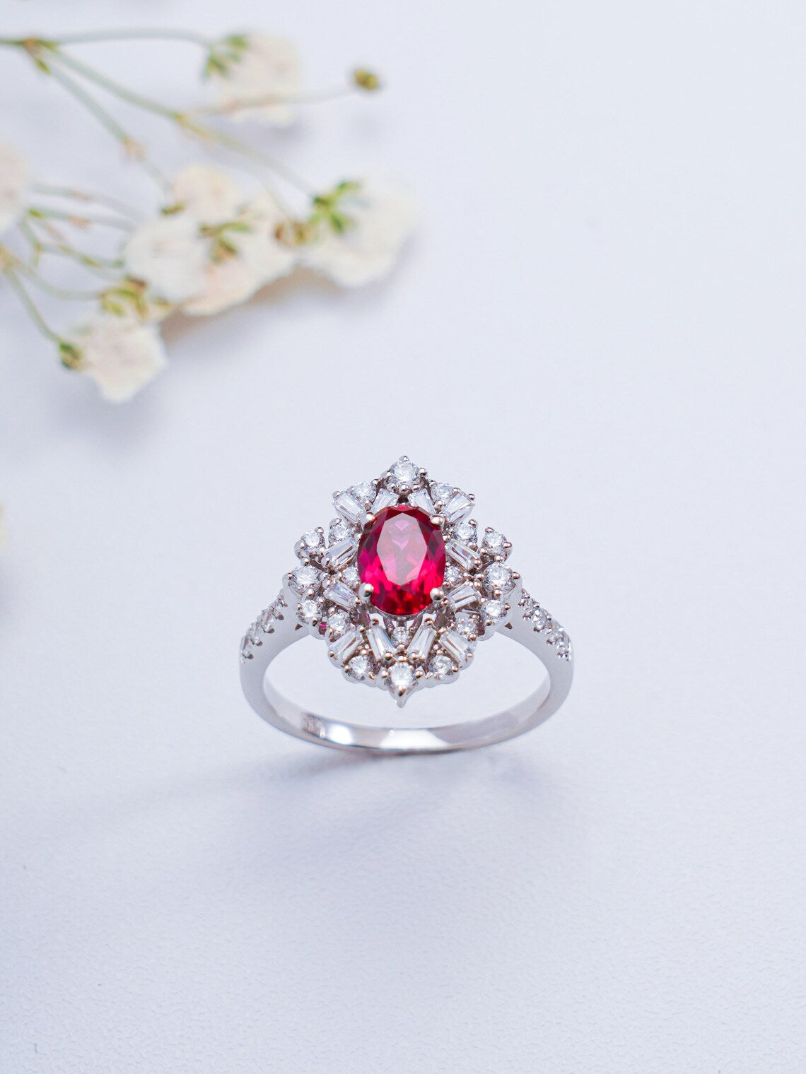 Tapered Baguette& Round Cluster Halo