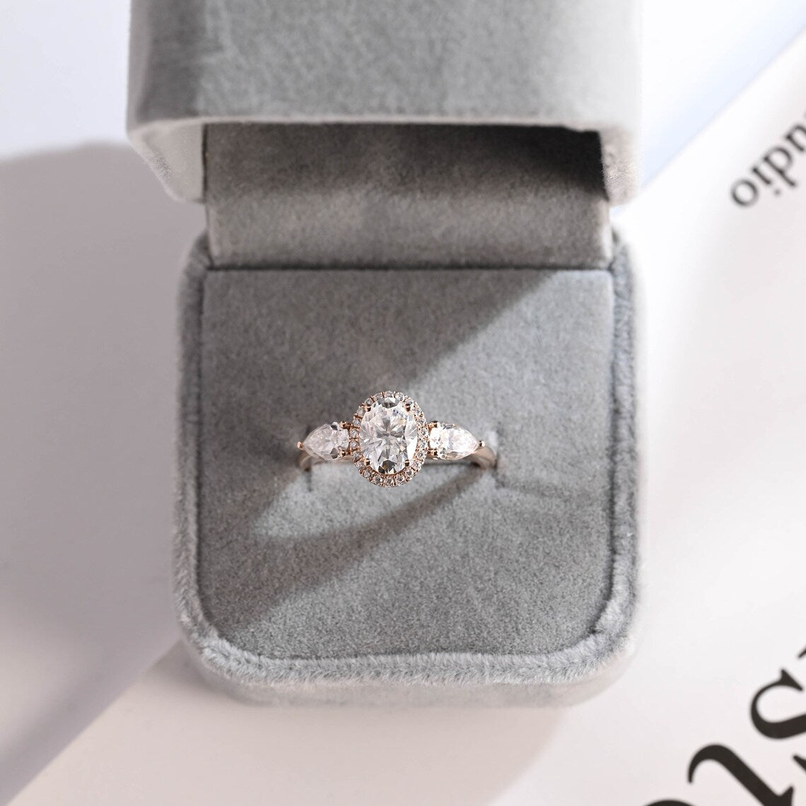 Tree stone engagement ring