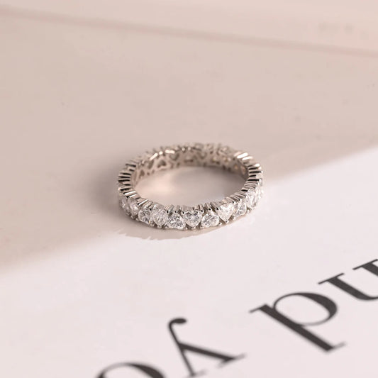Heart cut eternity band