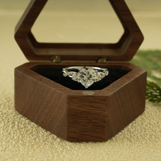 Heart cut moissanite ring