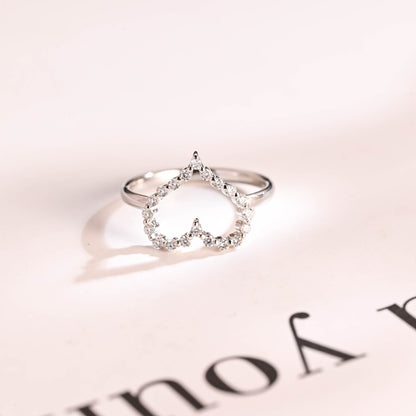 Open heart band ring