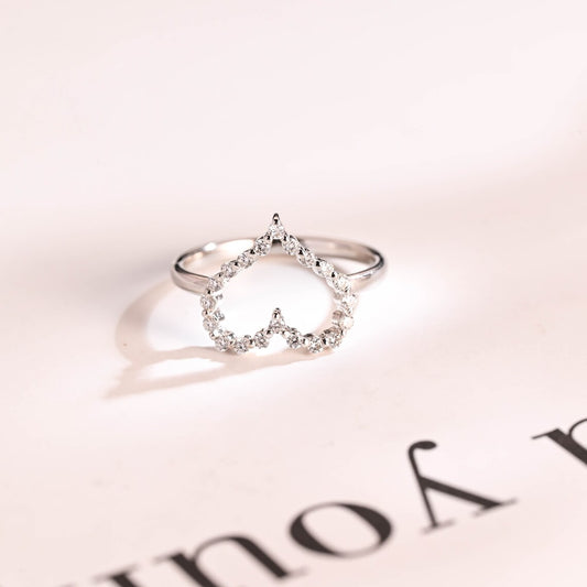 Open heart band ring