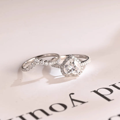 Heart cut moissanite ring