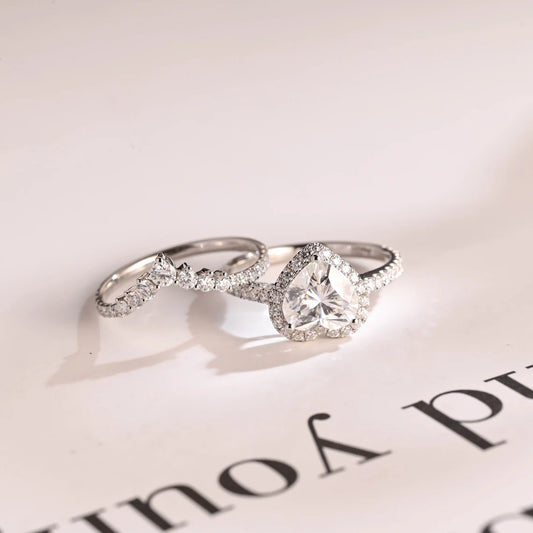 Heart cut moissanite ring