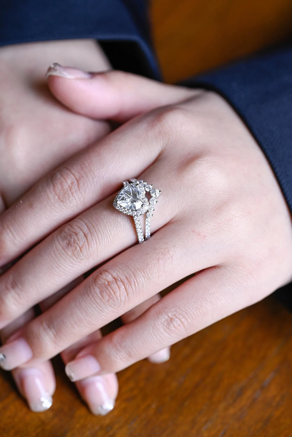 Romantic bridal ring set
