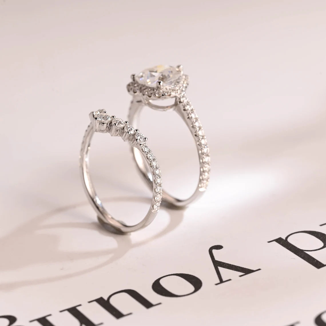 Single halo engagement ring