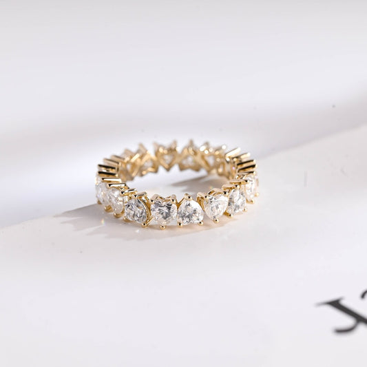 Heart cut moissanite ring
