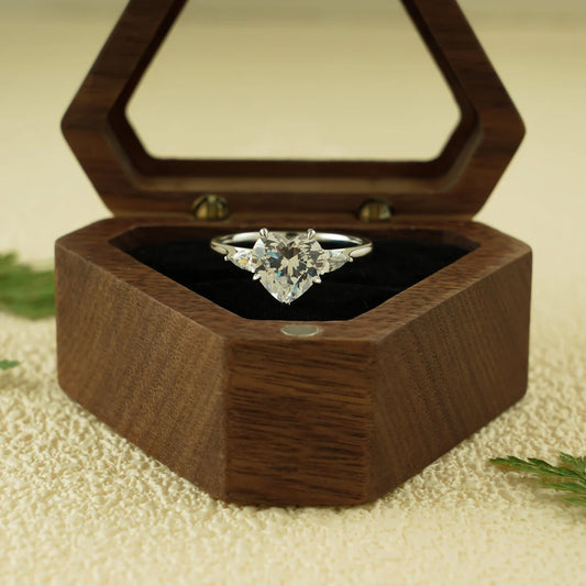 Heart cut moissanite ring