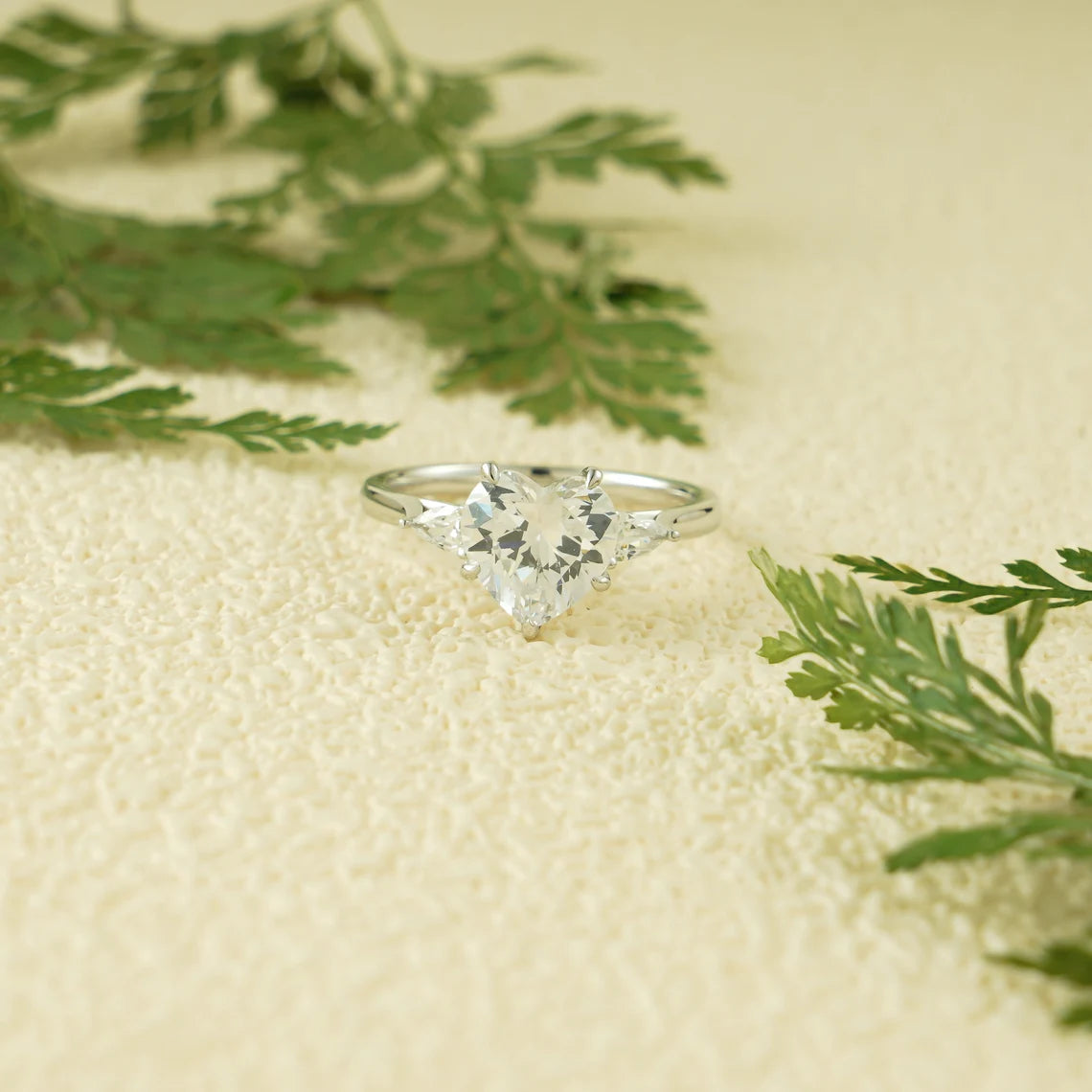 Three stone moissanite ring