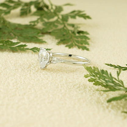White gold moissanite ring