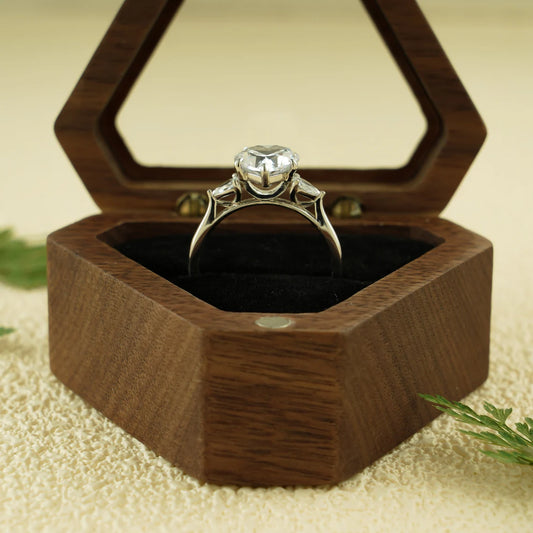 Heart cut moissanite ring