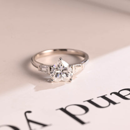 Three stone moissanite ring