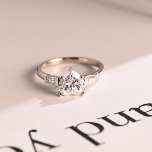Three stone moissanite ring