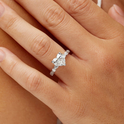 Heart cut lab grown diamond ring