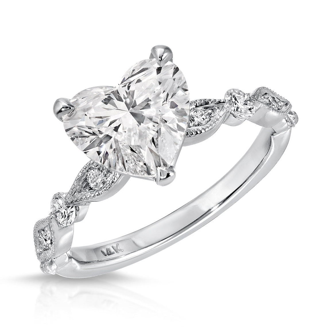 Vintage round side stone ring