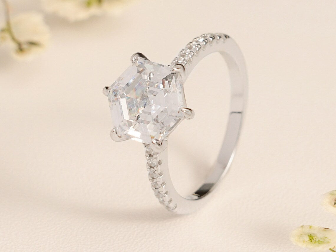 Half eternity pave diamond ring