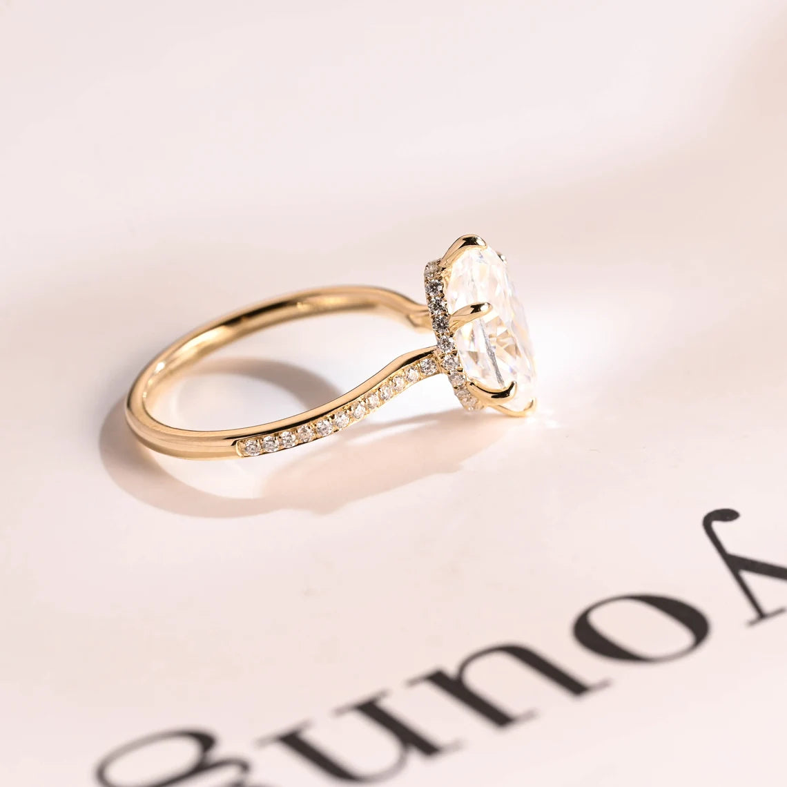 Oval Moissanite Engagement Ring
