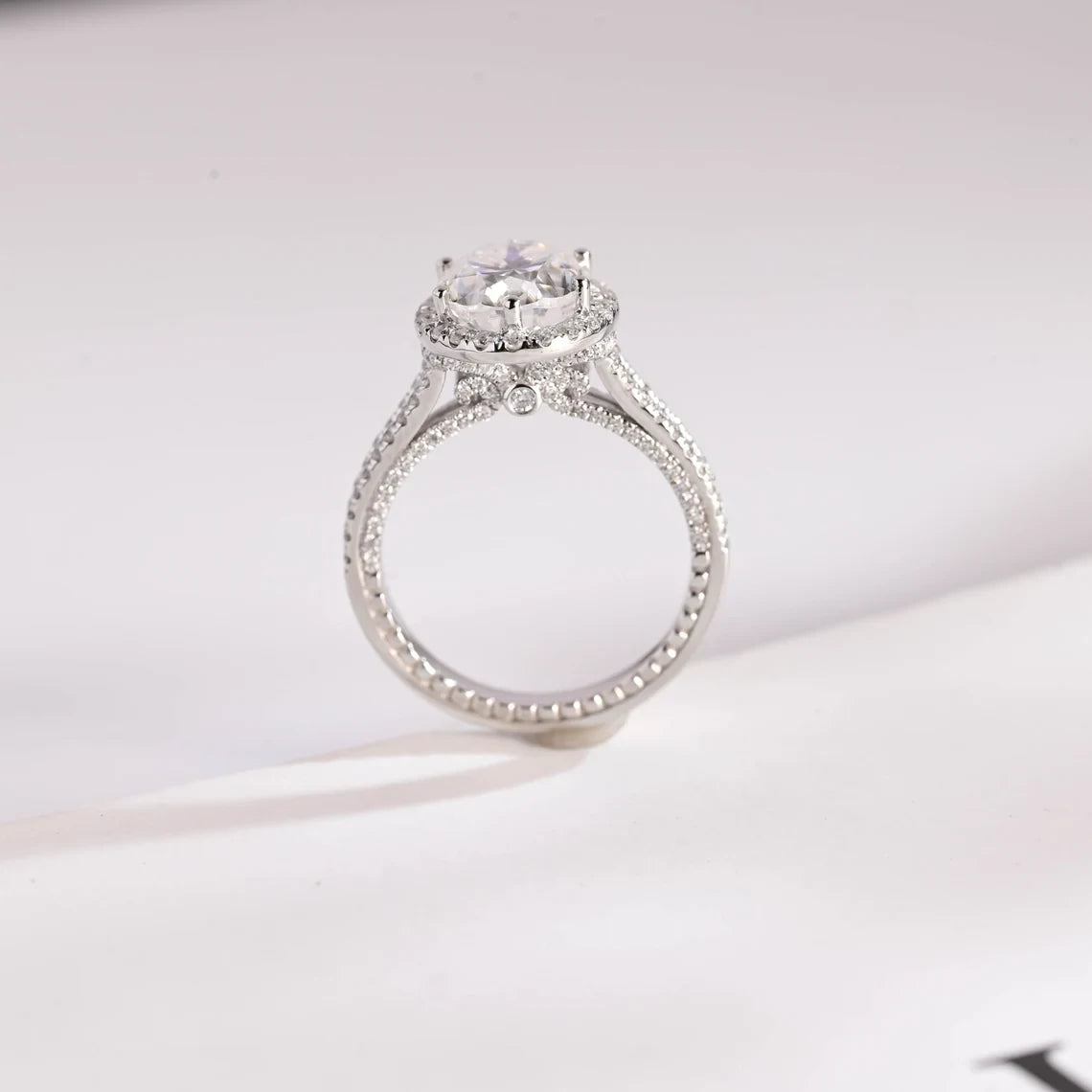 Hidden Halo Oval Ring