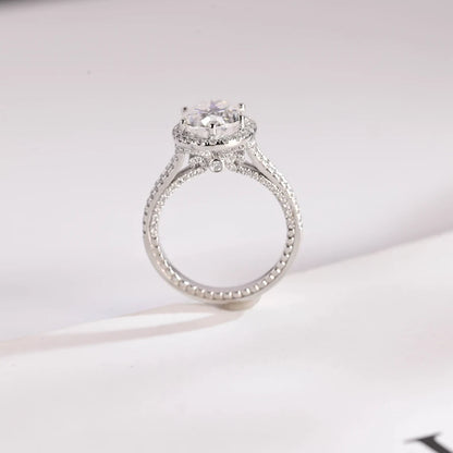 Hidden Halo Oval Ring