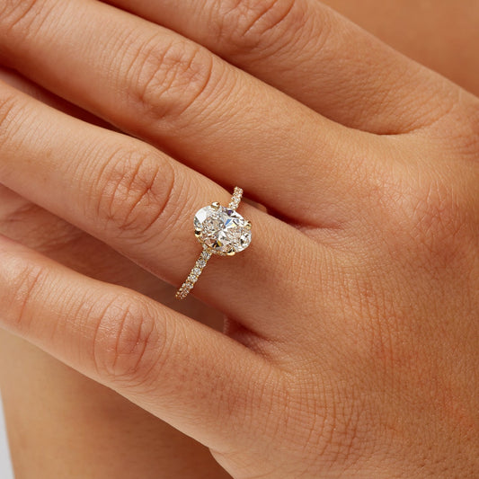 Oval cut lab grown ring