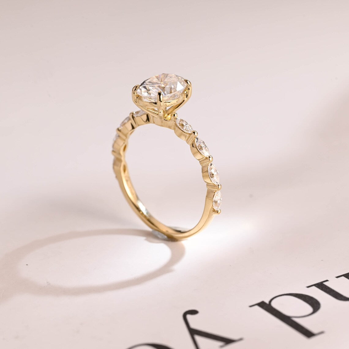 Gold Moissanite Ring