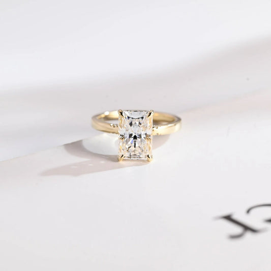 Radiant Cut Sparkle | Hidden Halo Glow | Solid Gold Gift

