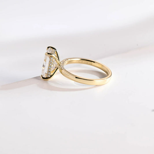 Radiant Cut Sparkle | Hidden Halo Glow | Solid Gold Gift

