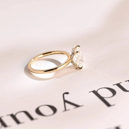 Promise in Gold | Elegant Moissanite | 18K Halo Gift

