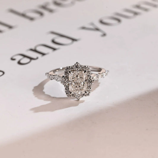 Radiant Cut Sparkle | Solid Gold Shine | Gift for Wife


