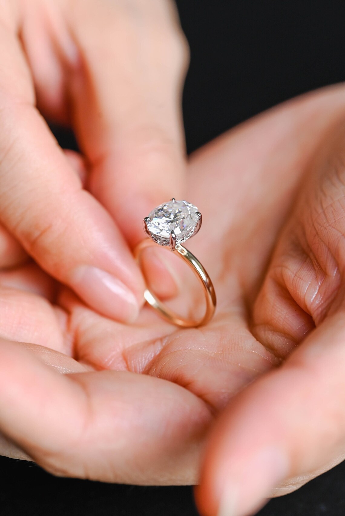 Hidden Halo Engagement Ring