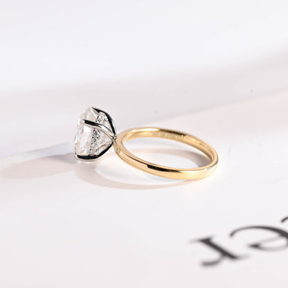 Oval Hidden Halo Ring