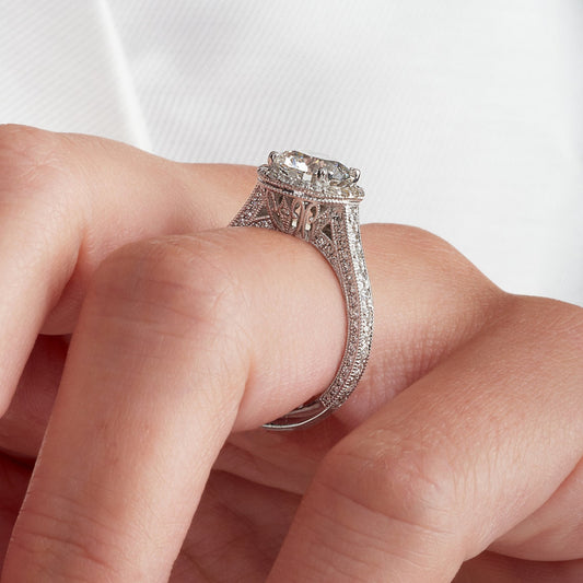 Round cut lab grown diamond ring