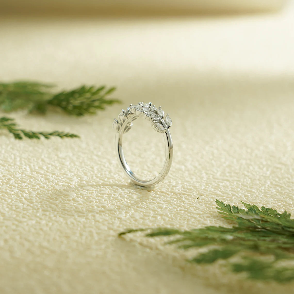 Floral diamond band